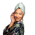 KISMETICS - Tee Shirt Drying Wrap, Frizz Free, Soft & Lightweight, Hair Drying Turban, Gentle Drying Towel Wrap with Button, for