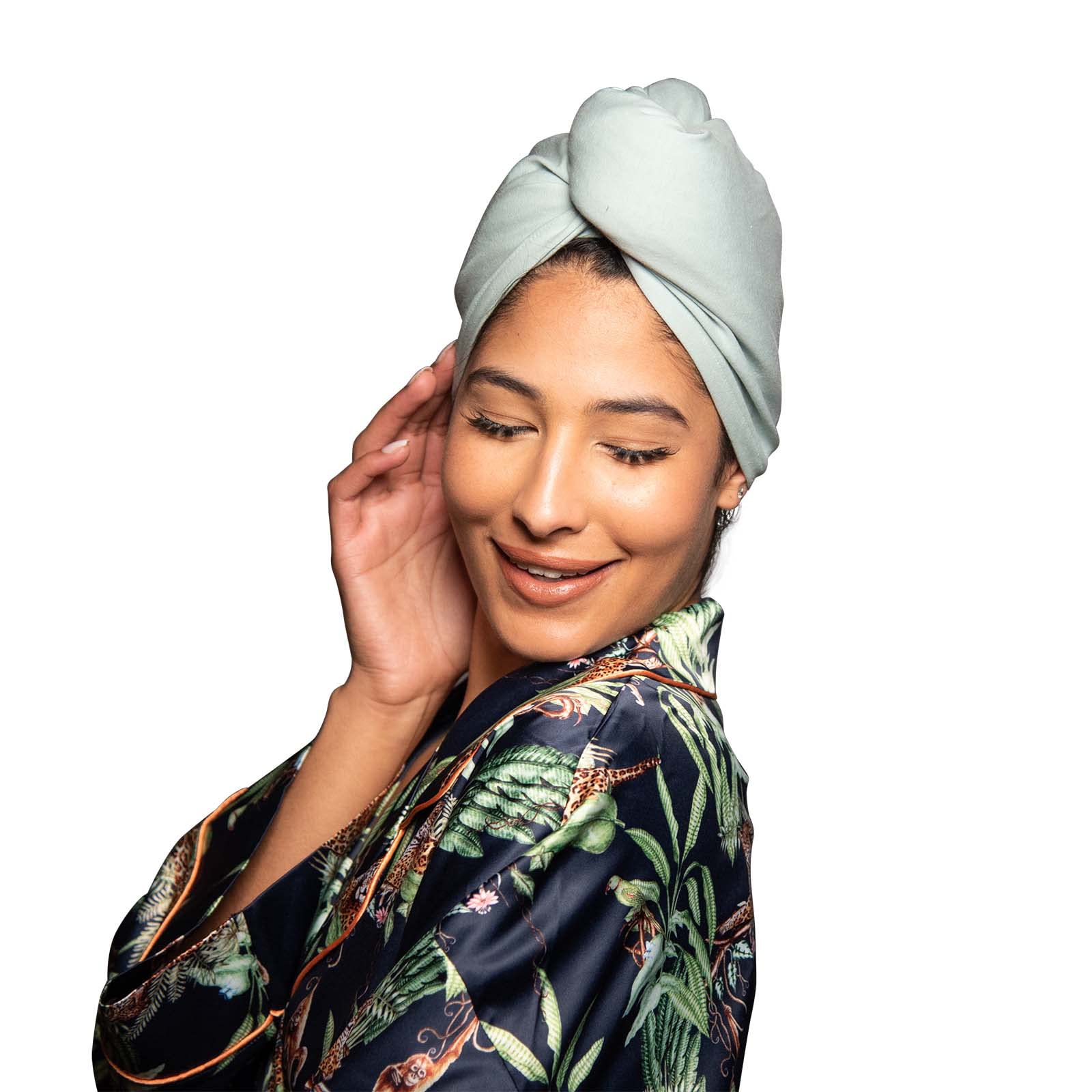 KISMETICS - Tee Shirt Drying Wrap, Frizz Free, Soft & Lightweight, Hair Drying Turban, Gentle Drying Towel Wrap with Button, for