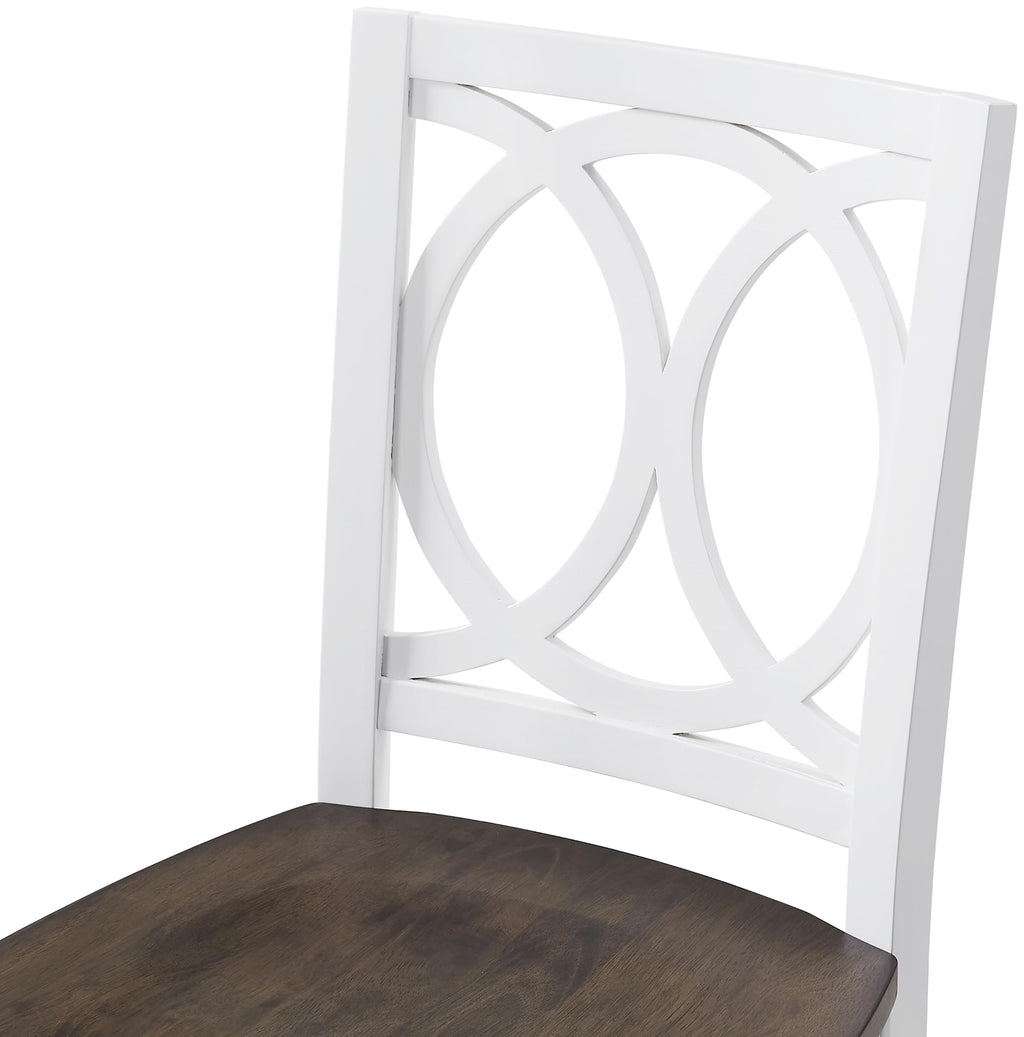 Crosley Furniture Charlotte Wood Counter Height Bar Stools Set of 2, Kitchen and Dining Stool, Farmhouse, White/Coffee