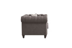 Acme Aurelia Tuxedo Tufted Arm Chair with Nailhead Trim in Brown Fabric