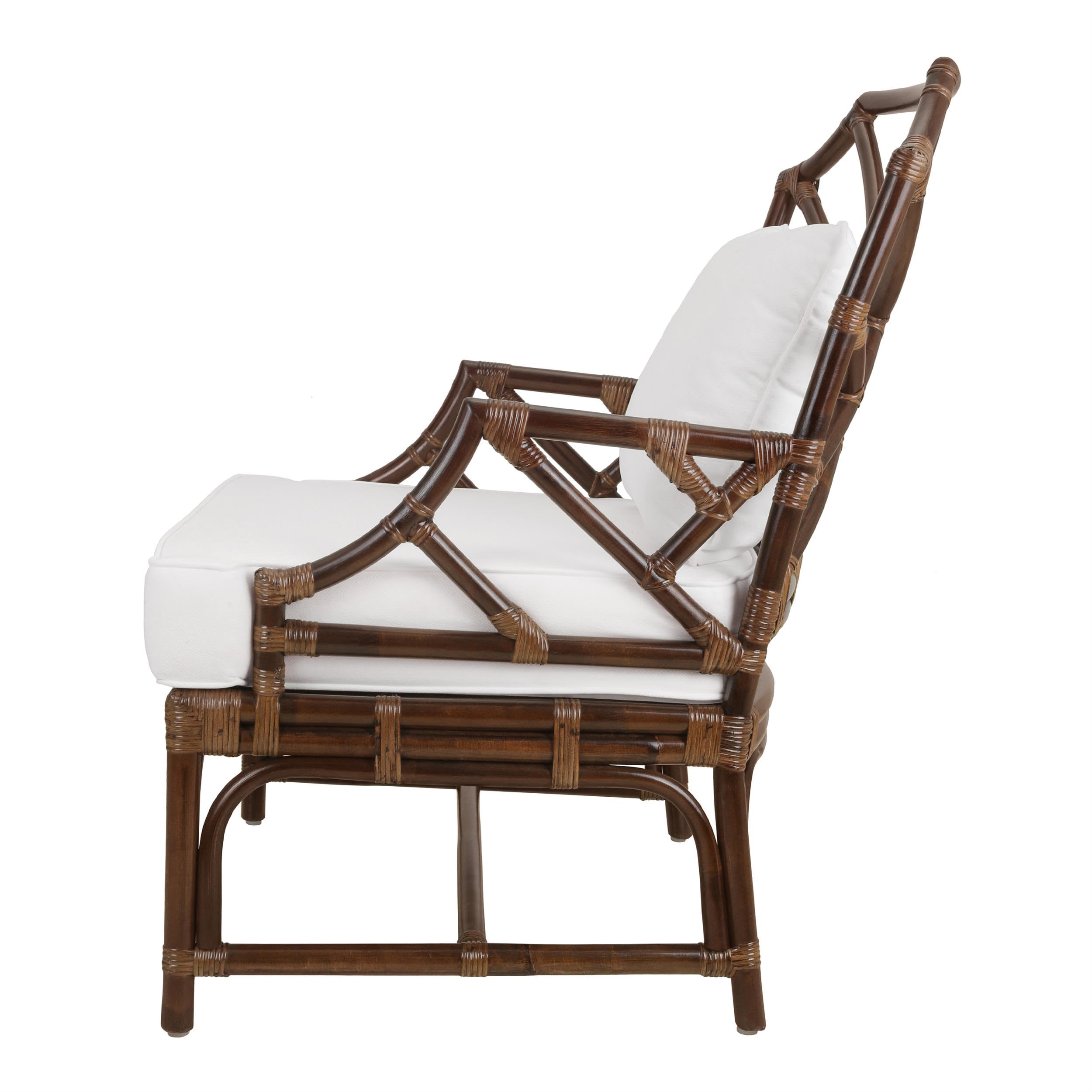 New Pacific Direct Kara 17.5&Quot; Rattan And Cotton Accent Arm Chair In Paloma Brown
