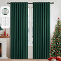 Miulee Christmas Hunter Green Back Tab Blackout Curtains 90 Inches Long 2 Panels Set For Living Room Bedroom, Rod Pocket/Pinch Pleat Thermal Insulated Room Darkening Pleated Light Blocking Drapes