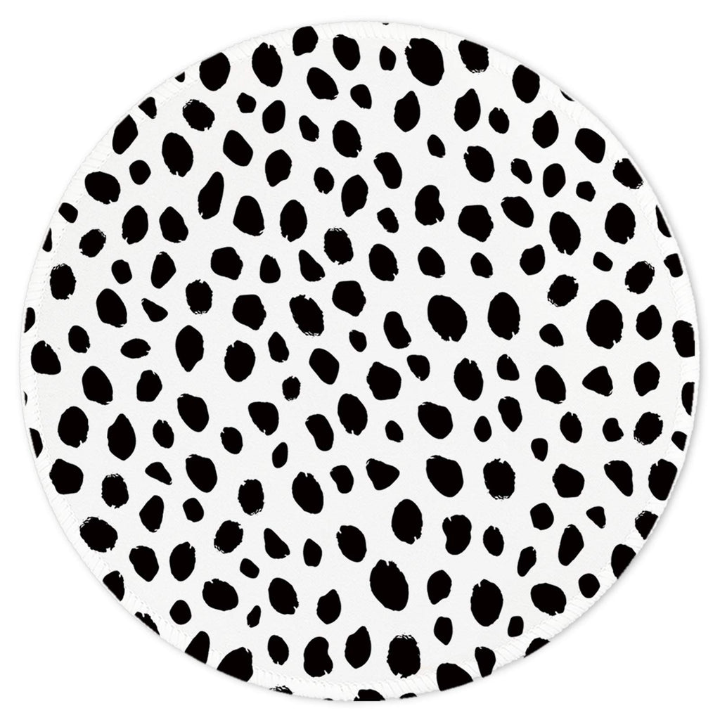 Boutilon Round Mouse Pad Non-Slip Rubber Base Mousepad With Stitched Edge Washable Small Mouse Mat 7.9 X 7.9 Inch For Computer,
