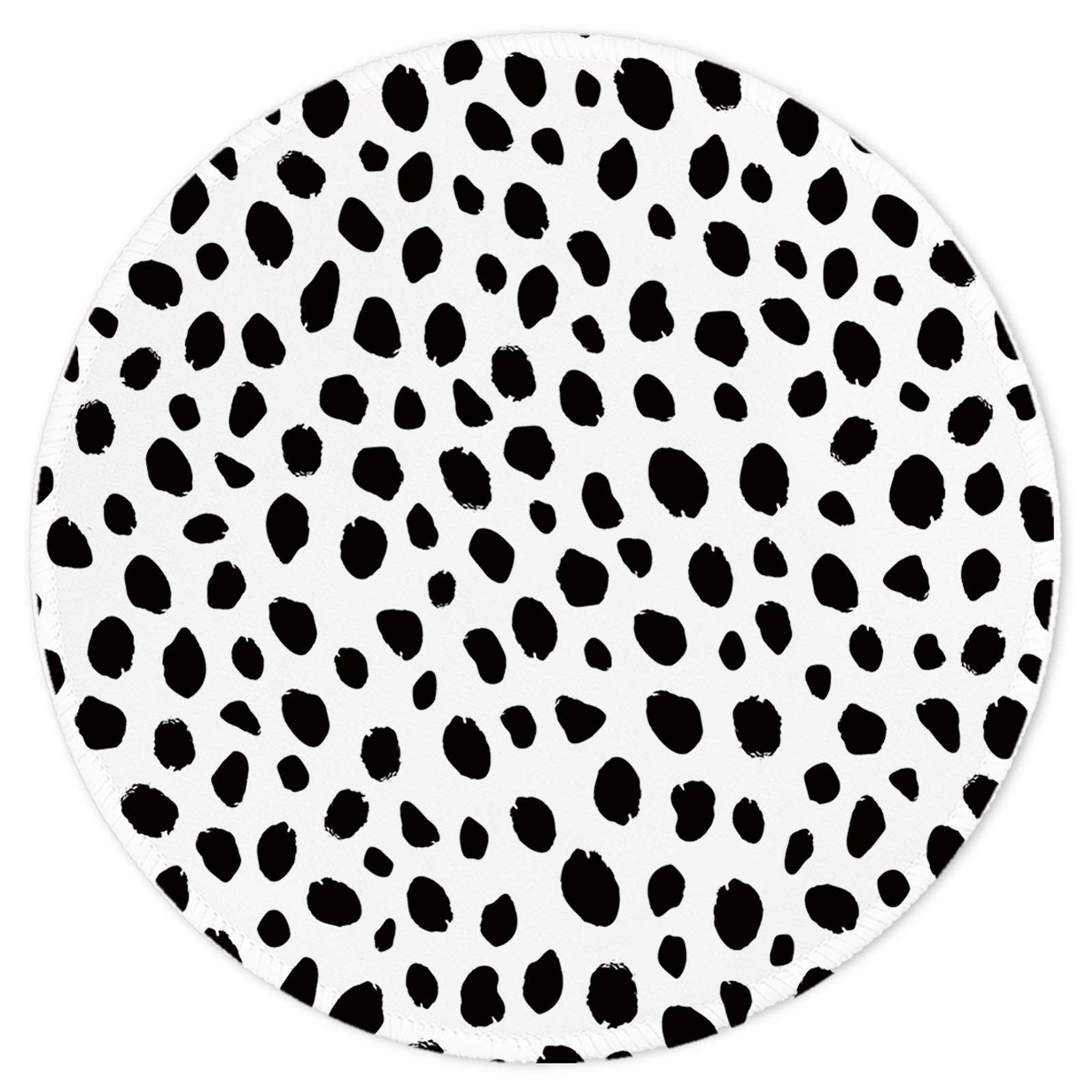 Boutilon Round Mouse Pad Non-Slip Rubber Base Mousepad With Stitched Edge Washable Small Mouse Mat 7.9 X 7.9 Inch For Computer,