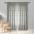 Melodieux Light Pink Semi Sheer Curtains 63 Inches Long for Living Room, Linen Texture Bedroom Privacy Window Sheer Drapes Rod P