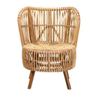 bali & pari Nagoya Natural Rattan Accent Chair, Light Honey/Natural Teak (235-13342-HiT)