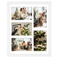 Golden State Art, Display (5) 4x6 Pictures, 11x14 Photo Wood Frame with Real Glass and White Mat, White
