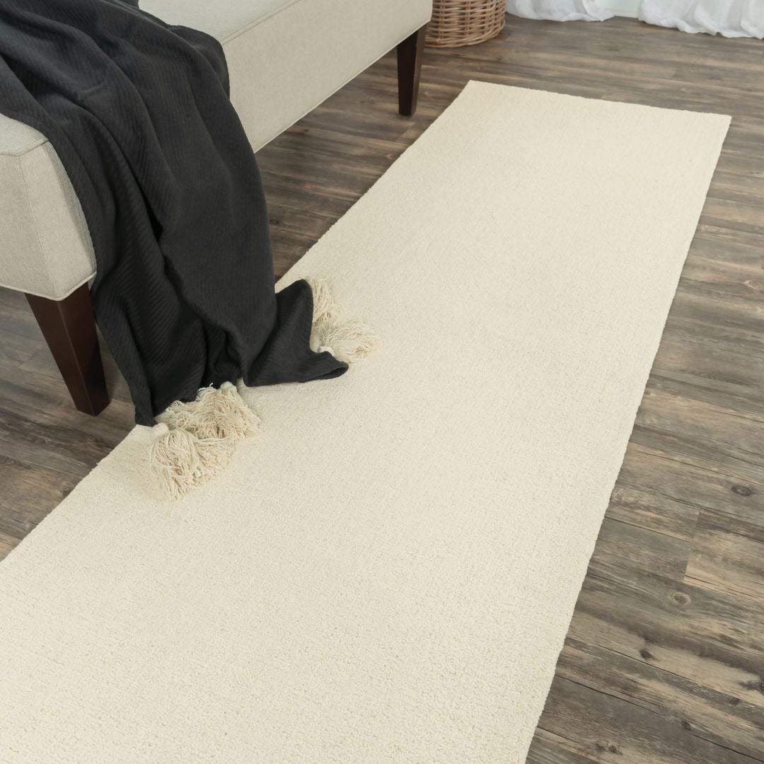 Overstock Alora Decor London 2'6" X 8' Tweed Ivory/White/Ivory/White Hand-Tufted Area Rug