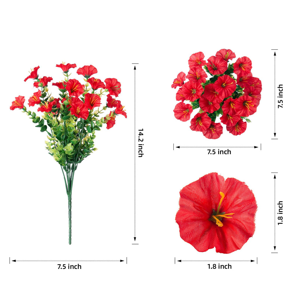 Ivydale Artificial Fake Plants Flowers For Outdoor Outside Summer Fall Decoration, 12 Bundles Faux Silk Realistic Uv Resistant R