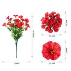 Ivydale Artificial Fake Plants Flowers For Outdoor Outside Summer Fall Decoration, 12 Bundles Faux Silk Realistic Uv Resistant R