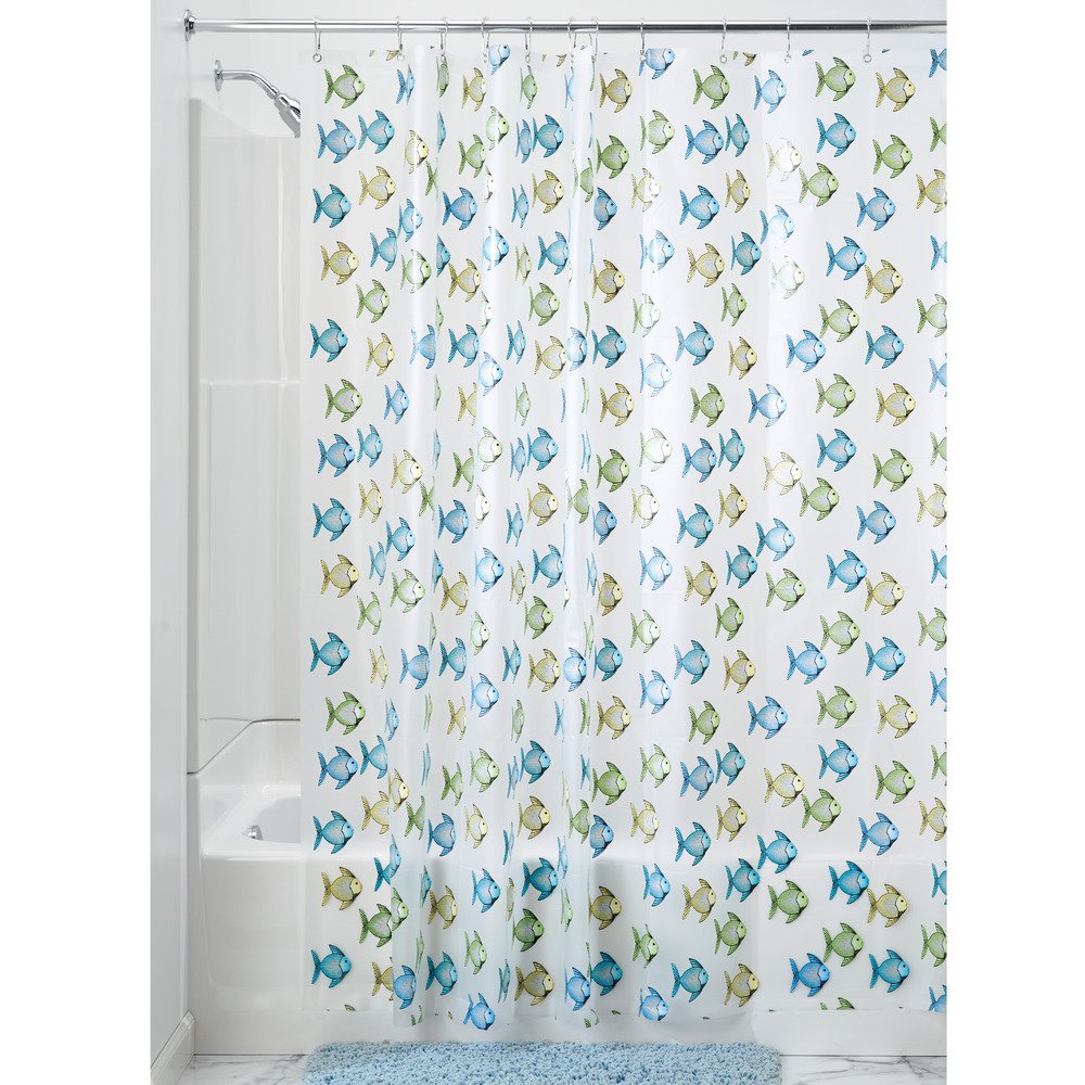 iDesign Fishy Shower Curtain, 72 x 7 2, Blue/Green