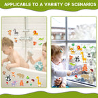 Marforever 50 Pcs Jungle Animals Window Gel Clings Stickers Removable And Reusable Window Clings Decals Thick Gel Clings For Adu