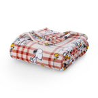 Berkshire Blanket Peanuts Velvetloft Cute Character Snoopy Plush Throw Blanket,Peanuts Snoopy And Woodstock Wood Holiday Plaid,T