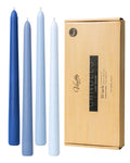 Viyffo 10 Inch Taper Candles Blue Set of 4 Unscented, Dripless, Smokeless Long Tall Tapered Candlesticks Wedding Home Decor Dinn