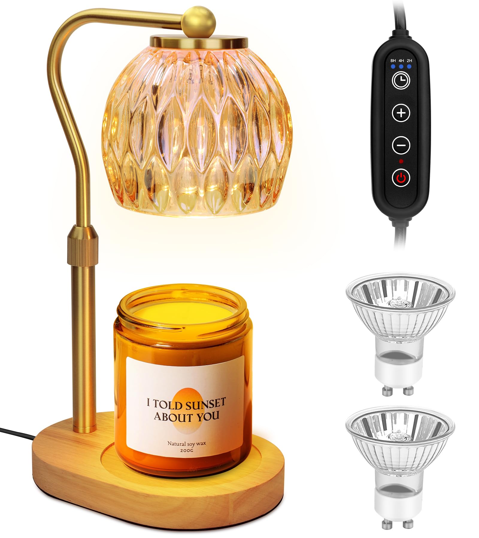 Candle Warmer Lamp, Adjustable Height Candle Warmer Lamp with Timer, Birthday Gifts for Women, Valentines Day Gifts for Her, Sce