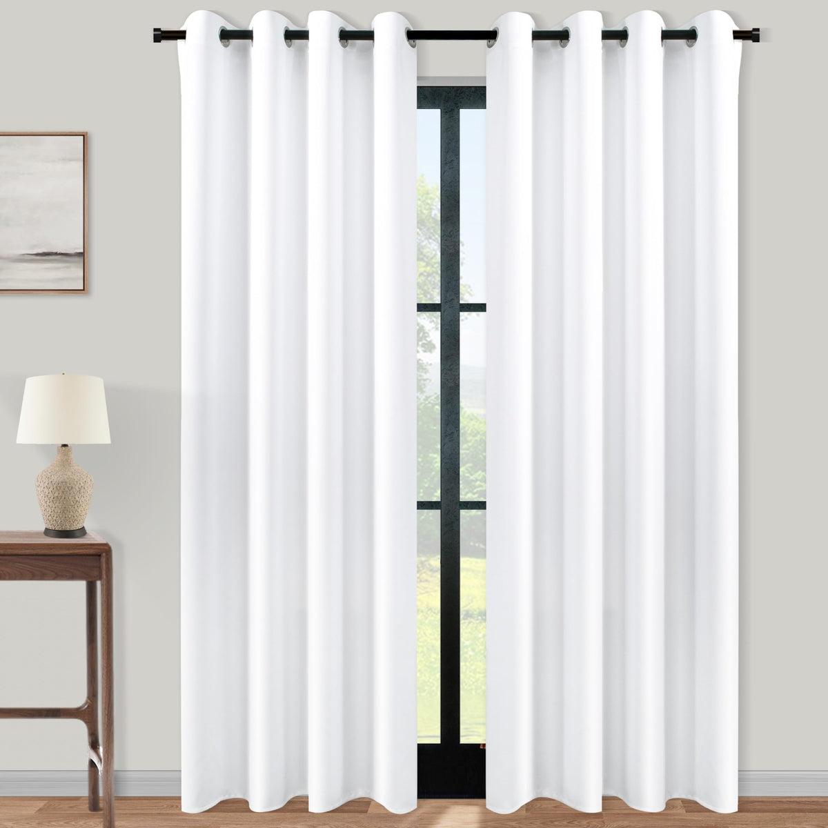 Koufall Closet Curtains For Bedroom Closet Door,95 Inch Long Open Grommet 80% Blackout Privacy Thermal Door Divider Curtain For