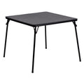 Flash Furniture Madelyn 33.5" Square Folding Multipurpose Card Table with Padded Vinyl Top, Portable Folding Game Table for 4 Players, Black