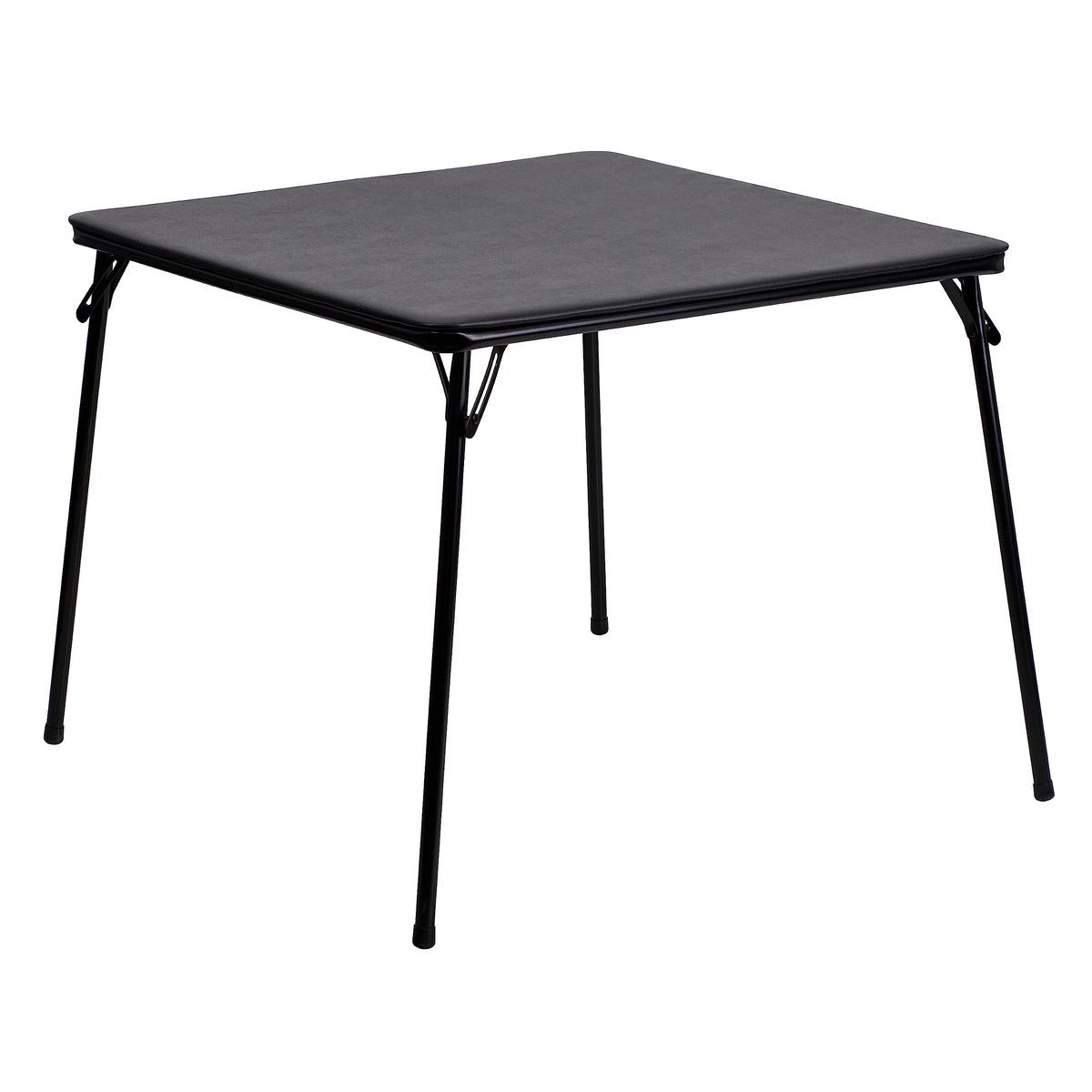 Flash Furniture Madelyn 33.5&quot; Square Folding Multipurpose Card Table with Padded Vinyl Top, Portable Folding Game Table for 4 Players, Black