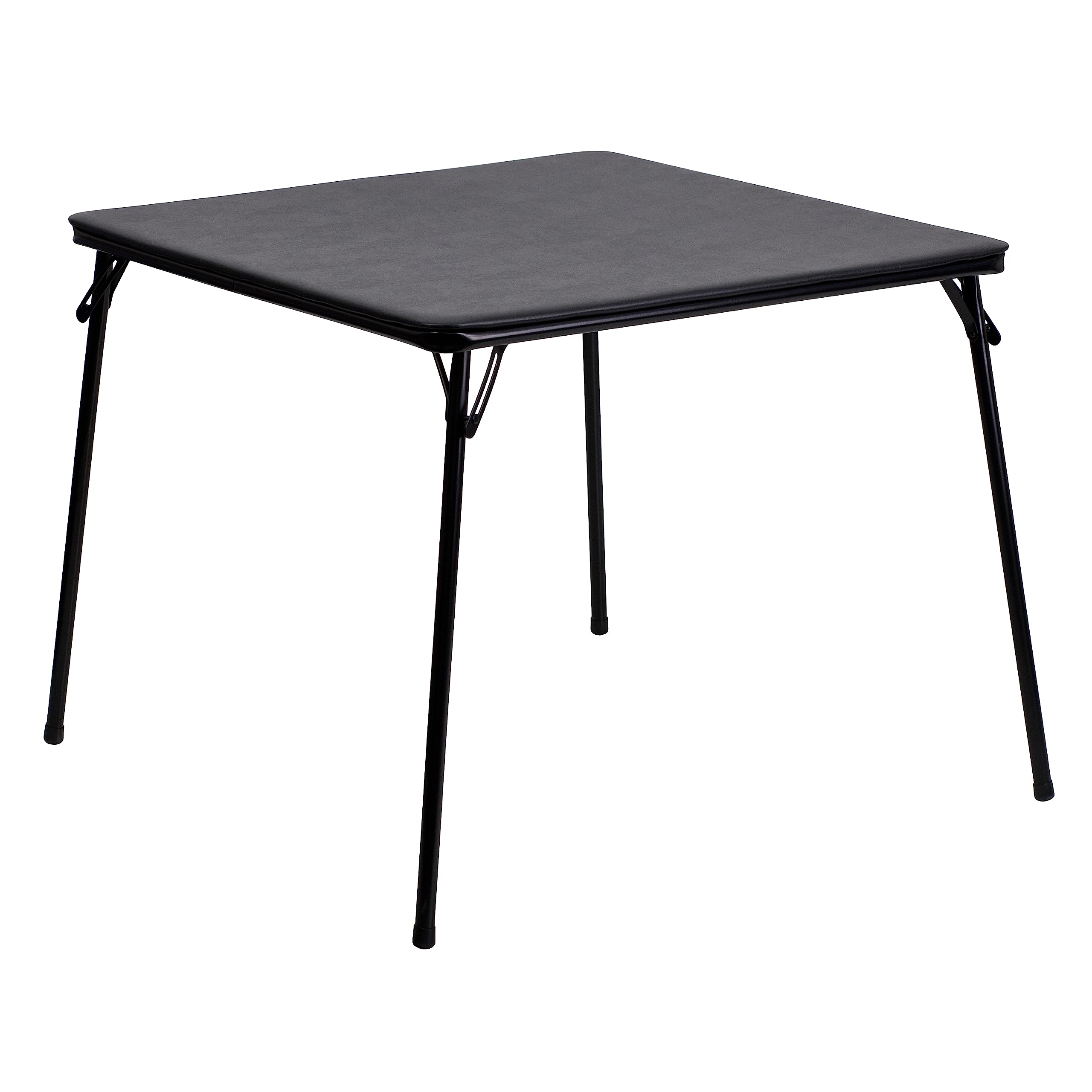 Flash Furniture Madelyn 33.5" Square Folding Multipurpose Card Table with Padded Vinyl Top, Portable Folding Game Table for 4 Players, Black