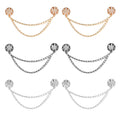 6pcs Magnetic Clothing Clips, Versatile Glitter Round Rhinestones Magnet Clothing Pins with Chain Strong Magnet Button Clips for