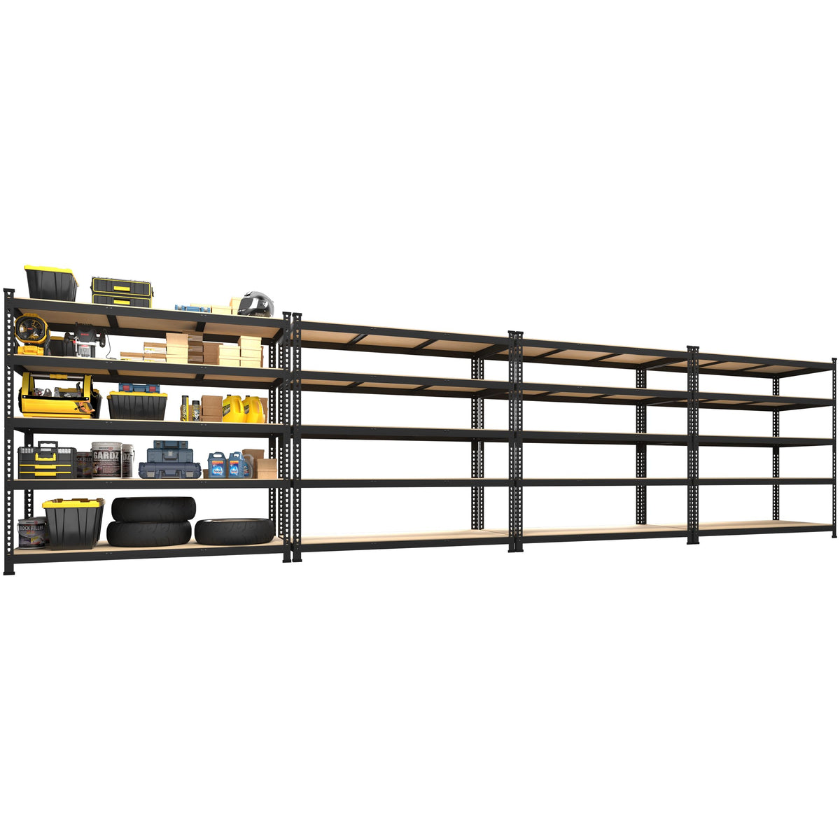 Primezone 4 Pack Heavy Duty Storage Shelves - 47' W X 18' D X 71' H 5 Tier Adjustable Garage Storage Shelving, Metal Storage Utility Rack Shelf Unit For Warehouse Pantry Closet Kitchen, Black