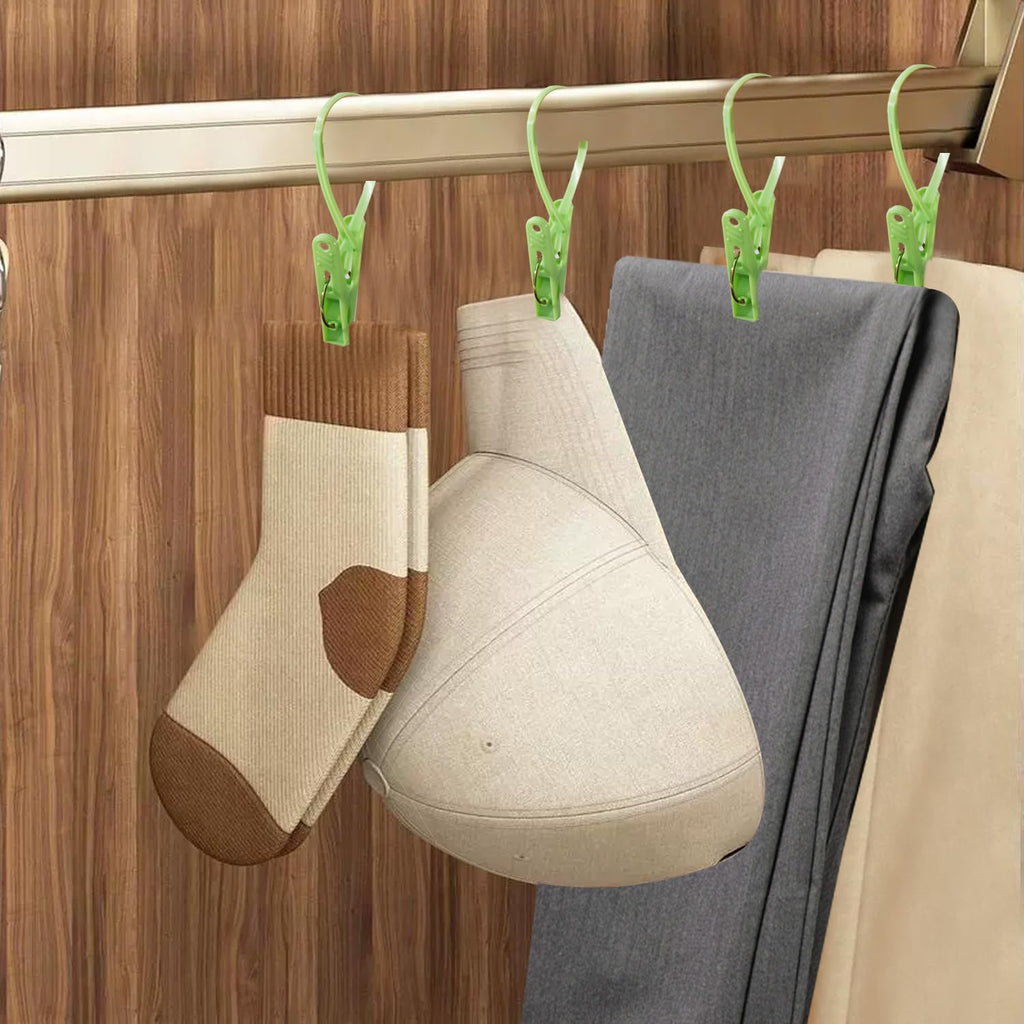 Syxupumi 24 Pack Plastic Clothes Pins Heavy Duty Outdoor For Hanging Clothes,Mini Clothespins With Hanging Rope,Hangers With Cli