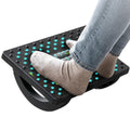 TechHark Under Desk Foot Rest with Massage Rollers, Ergonomic Rocking Design, Grey/Black