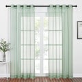 Nicetown Sheer Window Curtains For Farmhouse, Ring Top Voile Textured Window Treatment Vertical Panels For Study Room/Bedroom/Li