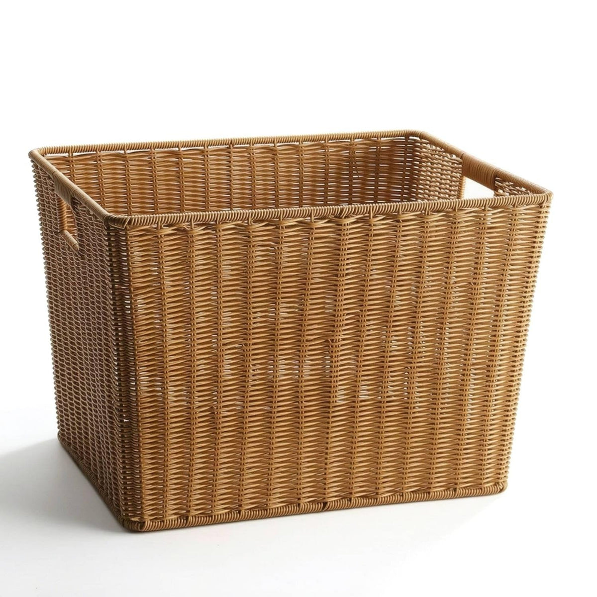 ZOOMELLA RattanLook Laundry Basket with Handles Woven Laundry Basket OpenTop Clothes Hamper with Handles Rectangular for Bathr