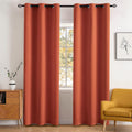 Miulee 90' Long Room Darkening Curtains Thermal Insulated Rust Terracotta Drapes Window Treatment Set Grommet Top Light Blocking Blackout Curtain For Fall Living Room/Bedroom 2 Panels Burnt Orange
