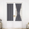 NICETOWN Door Curtains for French Door, Rod Pocket Privacy Thermal Insulated Sidelight Curtains with Tieback, Window Covering fo