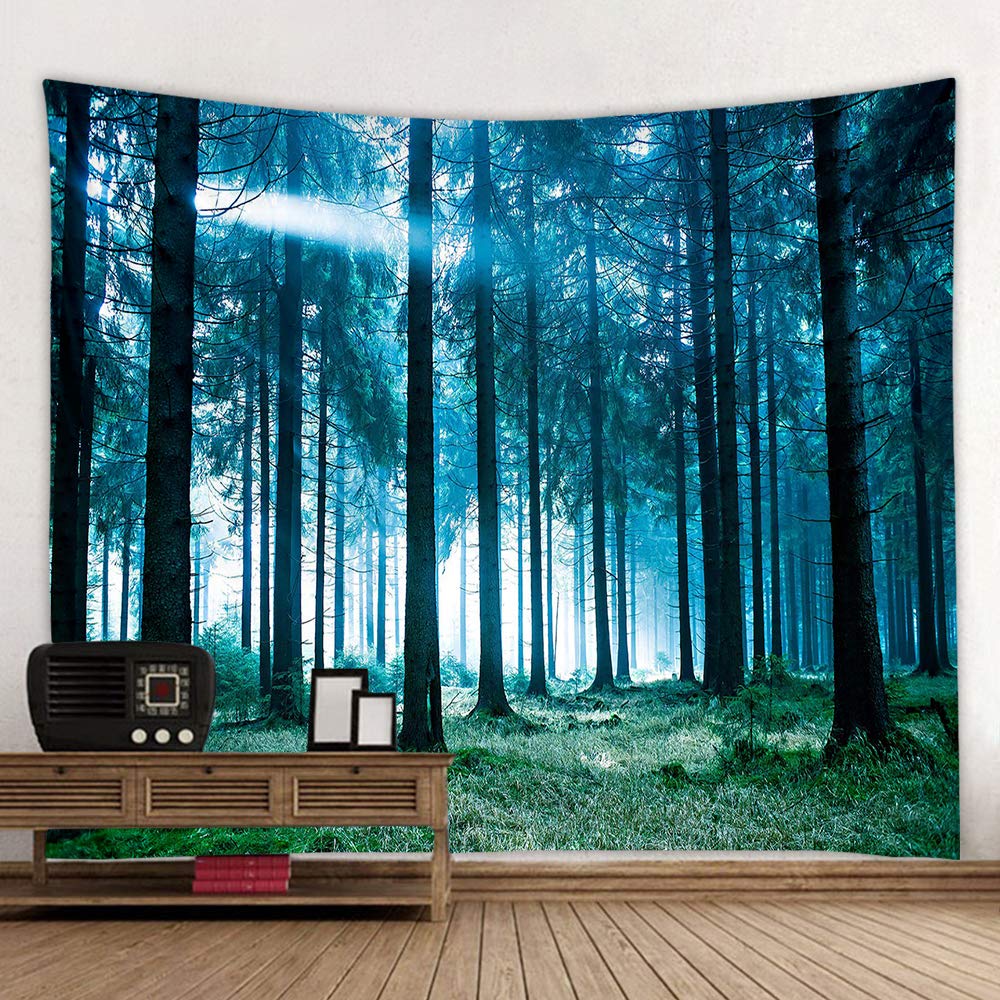 Llamazing Forest Tapestry Home Decor Landscape Tapestry Living Room Bedroom Decoration Tapestry Magic Tapestry Curtain (Forest W