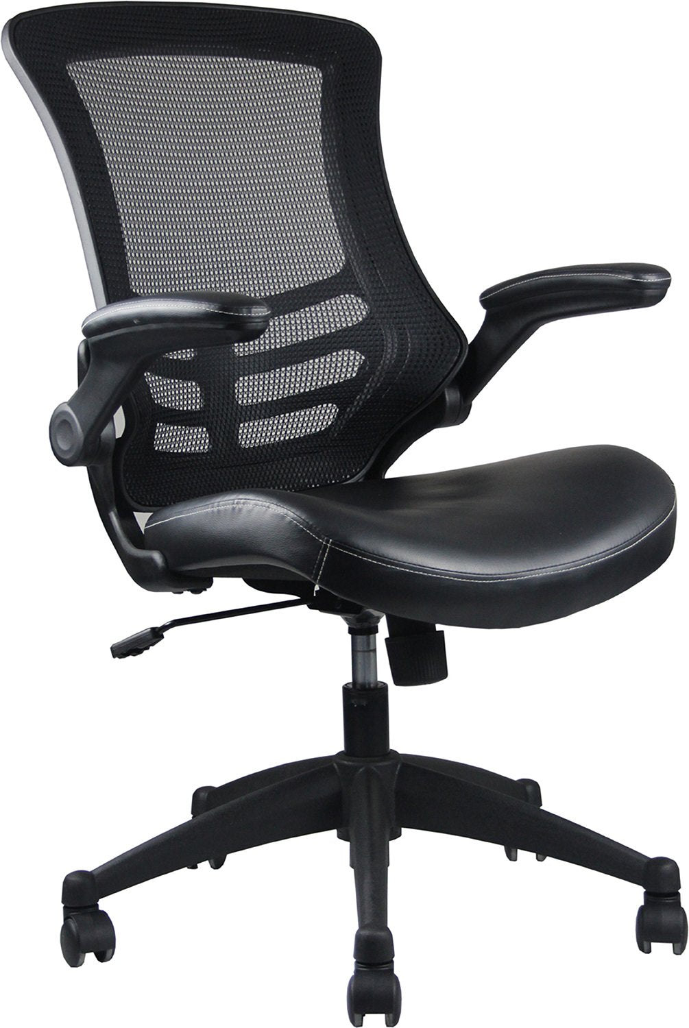 Stylish Mid-Back Mesh Office Chair With Adjustable Arms. Color: Black