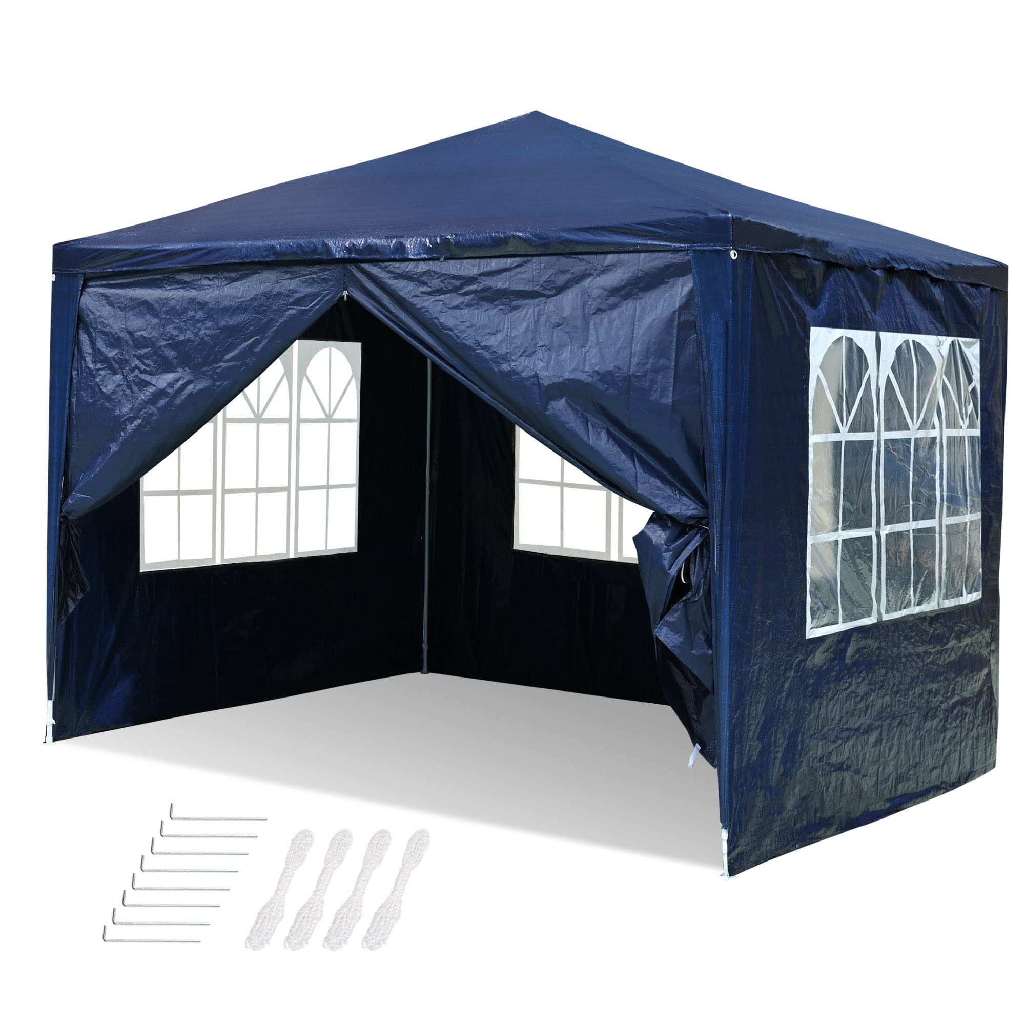 Yescom 10'X10' Outdoor Wedding Party Patio Enclosed Canopy Tent W/ 4 Removable Side Walls Canopy For Fetes Event