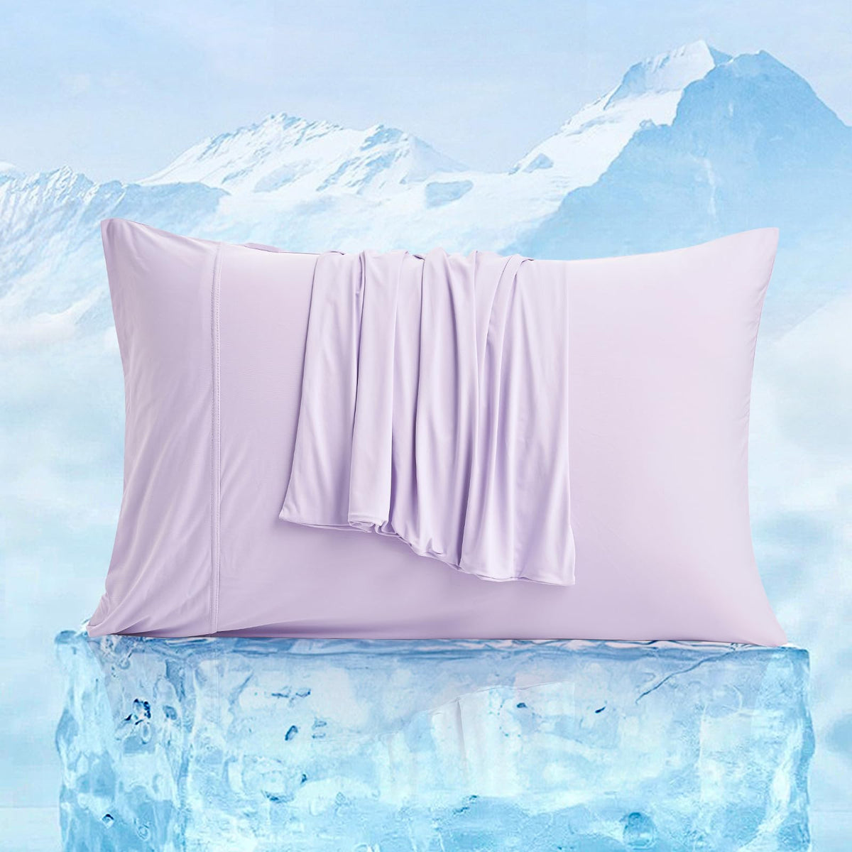 Cozy Bliss Cooling Pillowcases for Hot Sleepers, Q-Max 0.4 King Pillow Cases Envelope Closure for Night Sweats, Summer Breathabl