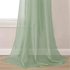 DONREN Semi Sheer Window Scarf Valance Polyester Sage 144 Inches