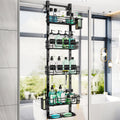 HapiRm 5 Tier Over the Door Shower Caddy, Hanging Shower Caddy with 28 Hooks and 2 Toothbrush Holders, No Drilling Adjustable Ha