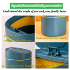 Plastic Mini Trash Can With Lid - 2 L Pop Up Wastebasket For Bathroom Vanity, Desktop, Tabletop Or Coffee Table - Dispose Of Cot