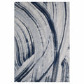 HomeRoots Ivory/Blue Heat-Set Polypropelene 10’ x 13’ Navy Ivory Abstract Strokes Modern Area Rug