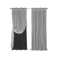 Best Home Fashion Umixm Tulle Sheer Lace & Blackout 4 Piece Curtain Set - Antique Bronze Grommet Top - Black - 52' W X 96' L -