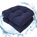 Wadser Outdoor Chair Cushions Set, 2 Pcs Seat Cushions With Ties Waterproof Chair Pads, Patio Wicker Tufted Cushions 19'X19'X3