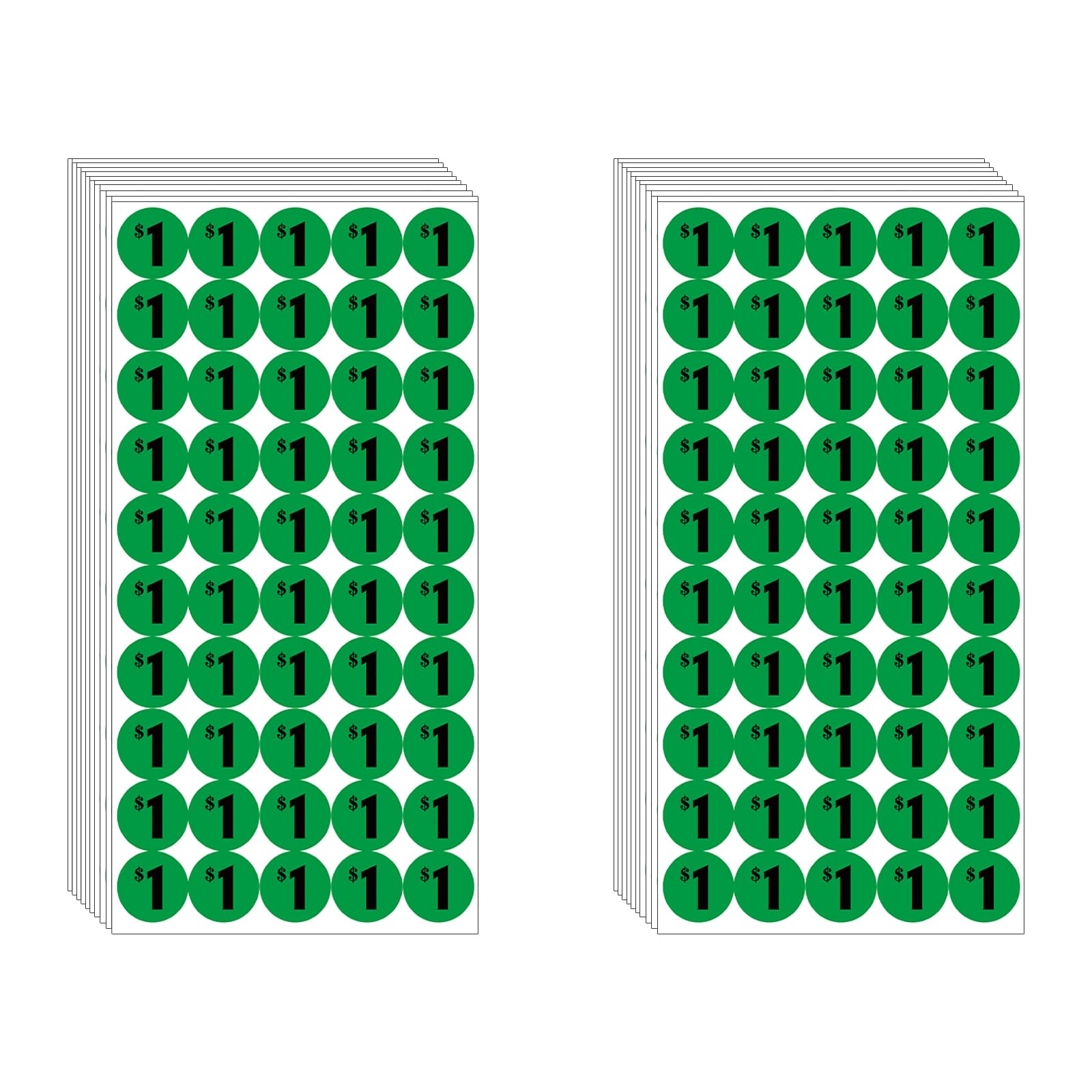 Dugutul 1000 Pcs $1 Color-Coded Price Stickers For Garage Sale And Flea Market, 3/4' Diameter - Bold Fonts, Clear Visibility, H