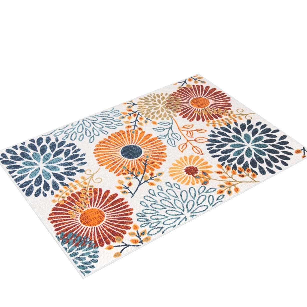 Safavieh Cabana Collection Area Rug - 9' X 12', Creme & Red, Floral Design, Non-Shedding & Easy Care, Indoor/Outdoor & Washable-Ideal For Patio, Backyard, Mudroom (Cbn832A)