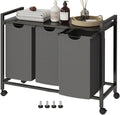 Homedawn Laundry Hamper, Laundry Basket, Laundry Sorter with 2 PullOut and Removable Bags, Shelf, Laundry Room Storage with Tab