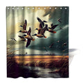 Final Friday Rustic Shower Curtains Wild Ducks Hunting Flying Theme Cloth Fabric Bathroom Decor Sets with Hooks Waterproof Washa