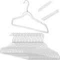 Pankti Clear Acrylic Plastic Clothes Hanger Wardrobe Storage Organizer Rack (Silver Acrelic Hanger, Pack Of 12)