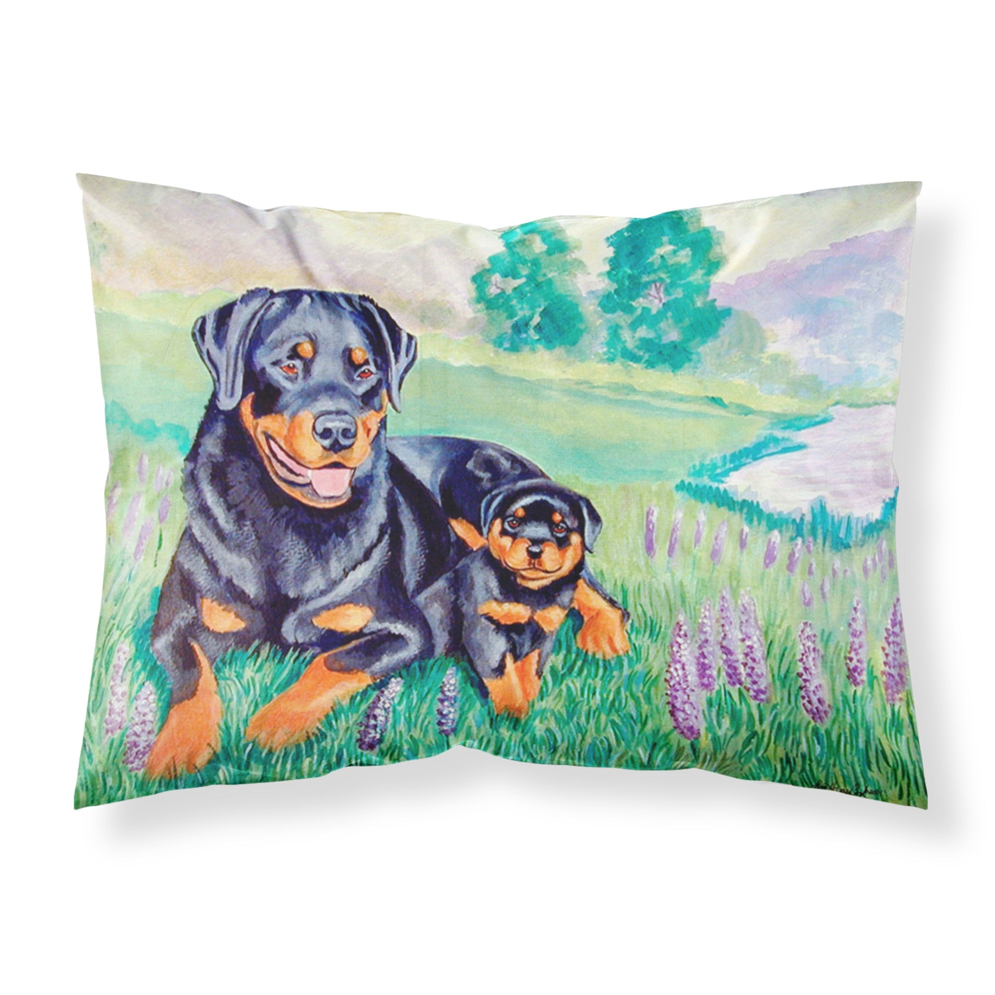 'Caroline'S Treasures 7141Pillowcase Rottweiler Moisture Wicking Fabric Standard Pillowcase, Large, Multicolor'
