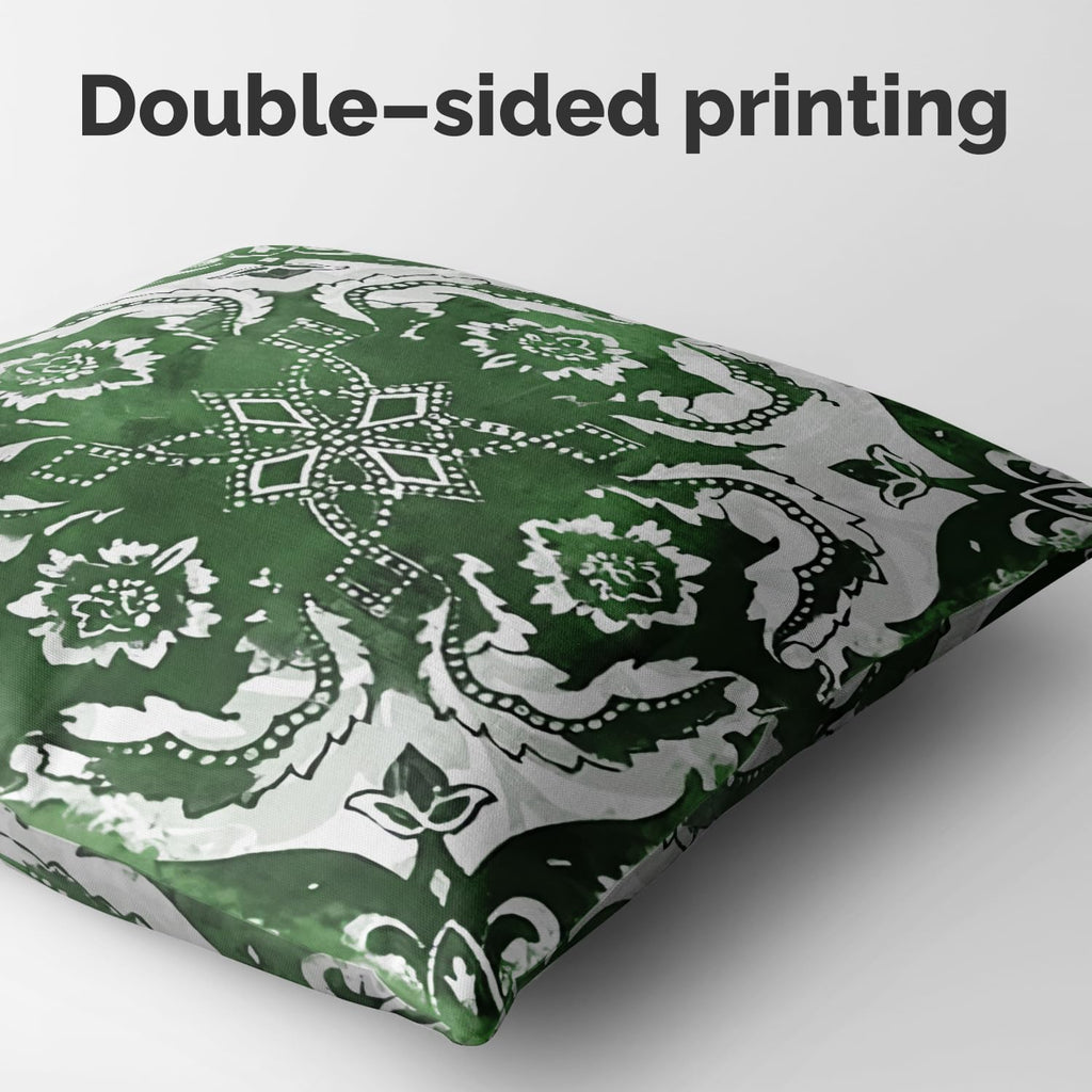 M-Qizi Green Throw Pillow Covers - Flannel Green Pillow Covers 18X18 Set Of 4, Decorative Green Pillow Covers, Chinoiserie Pillo