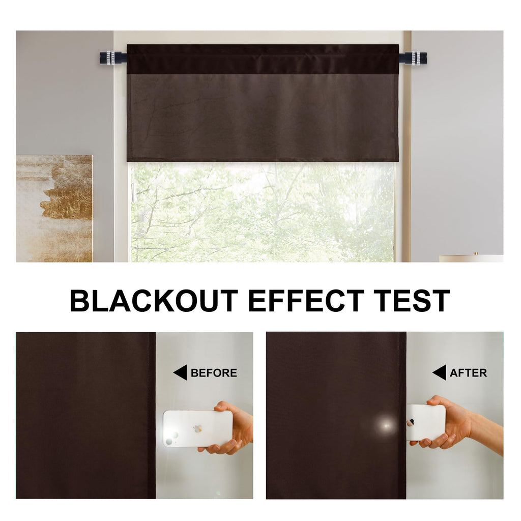 Dwcn Basement Window Curtain Valance, Kitchen Valance 18 Inch, Rod Pocket Valance For Window Treatment, 1 Panel, 60 X 18 Inch, C