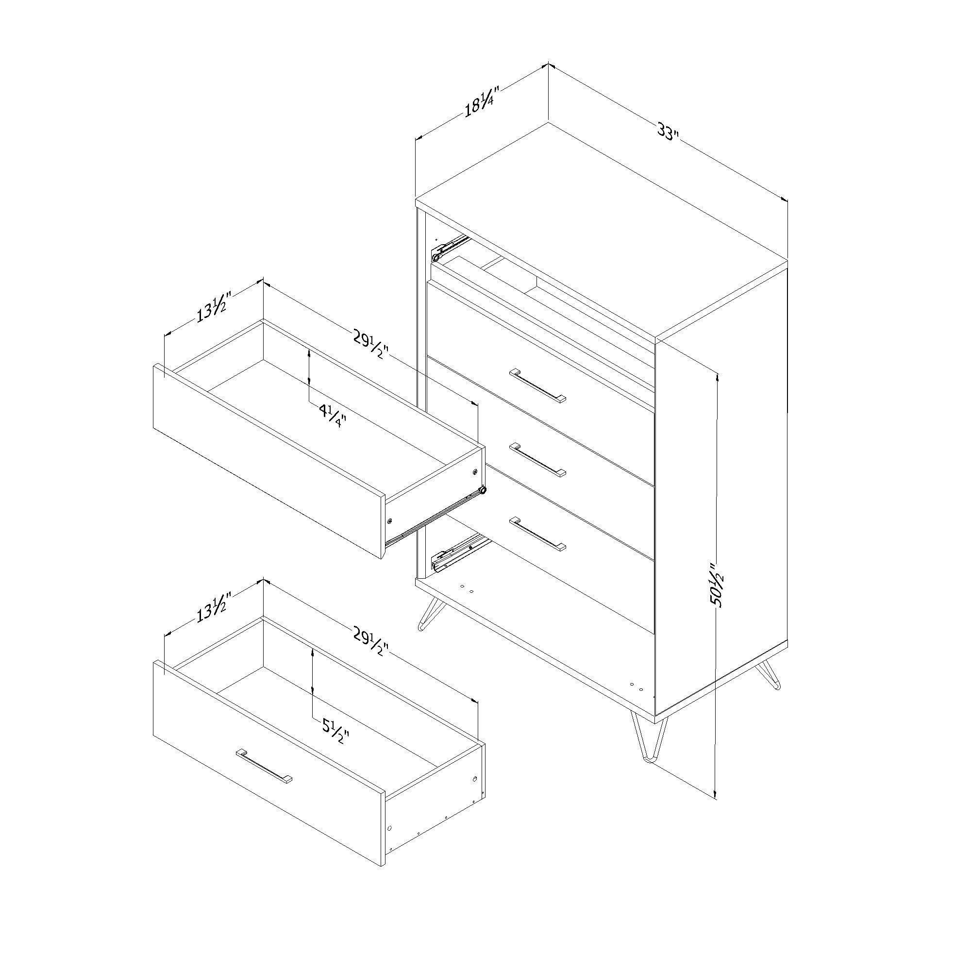 South Shore Olvyn 5-Drawer Chest Storage Unit, Natural Walnut and Charcoal
